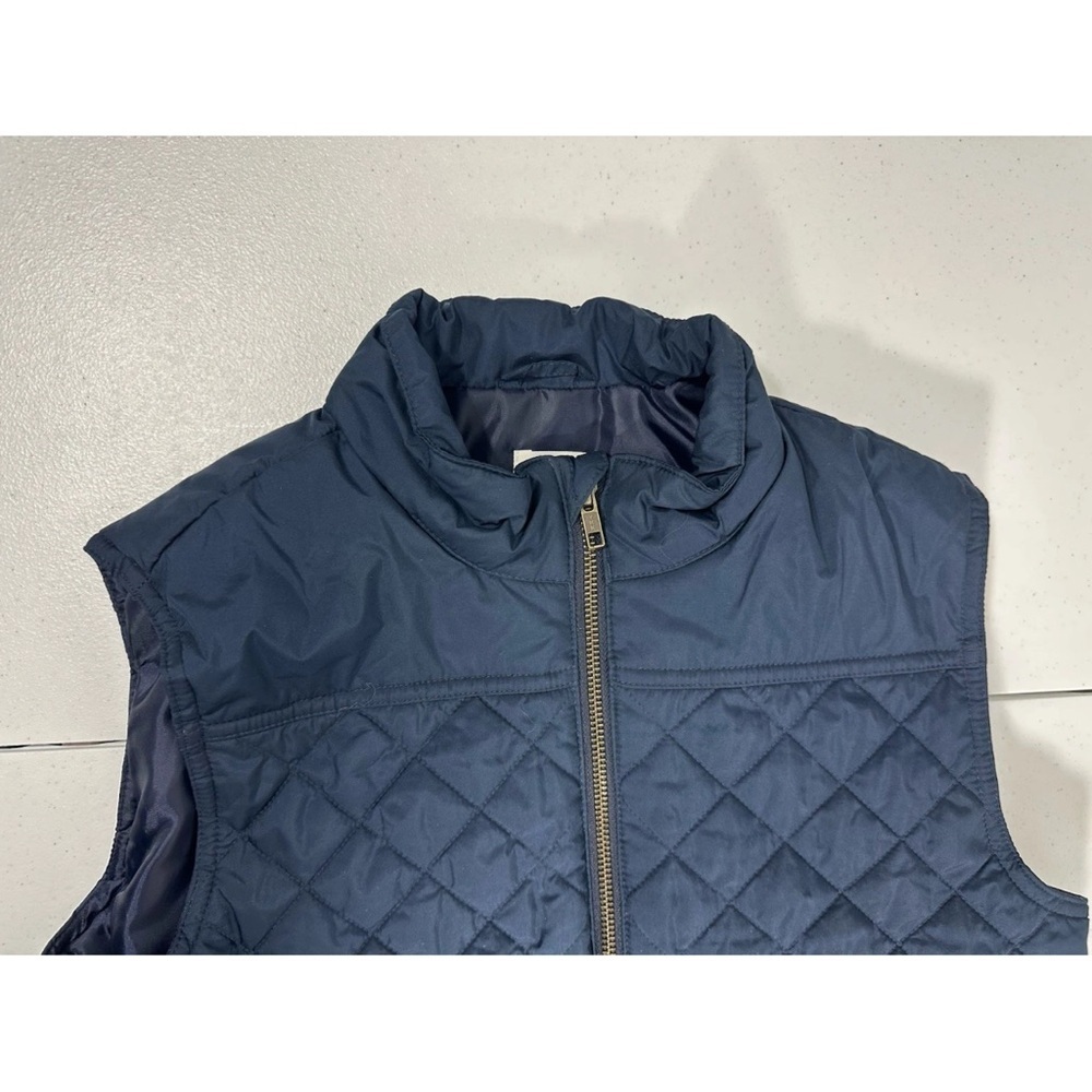 J Crew Crewcuts Sz L Kids Navy Blue Quilted Puffer Vest Zip Up - Picture 2 of 6